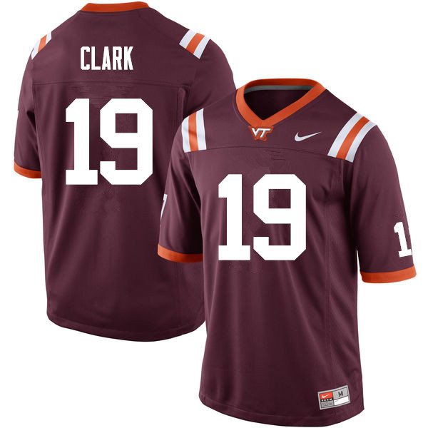 Men #19 Chuck Clark Virginia Tech Hokies College Football Jerseys Sale-Maroon - Click Image to Close